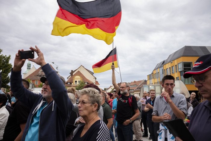 Членове на крайнодясната партия „Алтернатива в Германия“ в провинция Тюрингия